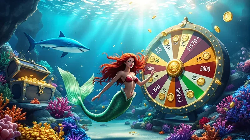 Ilustrasi permainan tembak ikan dengan sasaran laut
